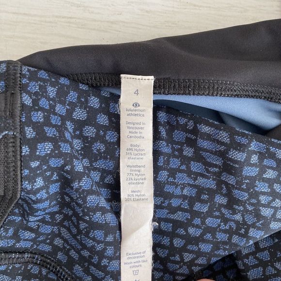Lululemon Free Runner Crop Womens 4 Shatter Weave Desert Teal Alberta Lake Black - Picture 11 of 12